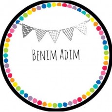 Renkli Süslemeli "BENİM ADIM" Etiketi