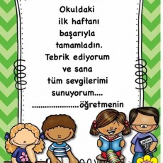 Okul Başarı Tebrik Kartı - Öğrenci Motivasyonu