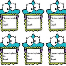 Okul Başlangıcı Etiketleri - 6 Adet Öğrenci Bilgi Formu