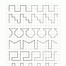 Geometrik Desen Çizimi Eğitim Materyali - Kesikli ve Dikey Çizgilerle Oluşan Farklı Şekiller