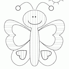 Eğitici Resim: Kelebek-Yazma Etkinliği (Butterfly Writing Activity)