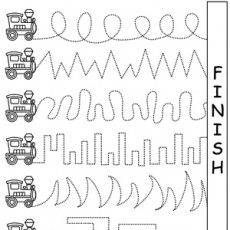 Trace to Race: Fine Motor Skills Development with Trains and Paths - Educational Activity for Early Childhood