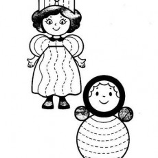 Çocuklar İçin Kesim Şablonu: Giysi ve Matryoshka Bebek Figürleri