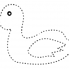 Dotted Outline of a Cartoon Flame-Shaped Creature