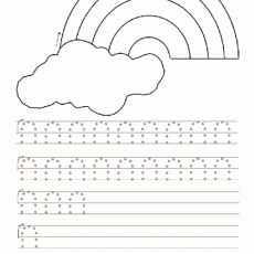 Rainbow and Cloud Writing Practice Template