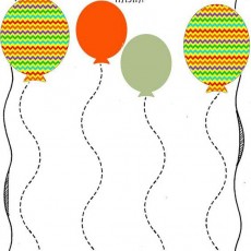 Renkli Balon Çizim Etkinliği - Kalemle Tamamlama
