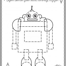 Robot Tamamlama ve Boyama Etkinliği - Çizgi Çalışmaları