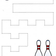 Bowling Ball and Pins Maze Activity - Educational Puzzle for Kids