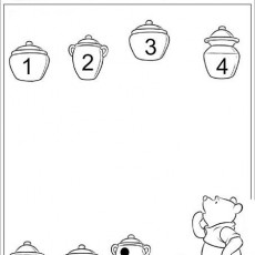 Eğitsel Materyal: Sayılar ve Nesneler ile Eşleştirme (1-4) - Winnie the Pooh Temalı