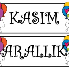 Eğlenceli Temalı İsim Kartı: KASIM ve ARALIK