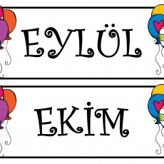 Eğlenceli Balonlar ile Eylül ve Ekim İsim Kartları