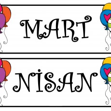 Mart ve Nisan İsim Kartları; 3, 4