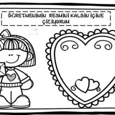 Öğretmene Kalp Çizimi ve Boyama Etkinliği