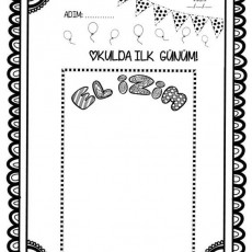 Okulda İlk Gün Etkinlik Sayfası - A4 Boyutunda