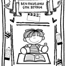 Okul Temalı Çocuk Çizim Çalışması - Ben Okulumu Çok Sevdim