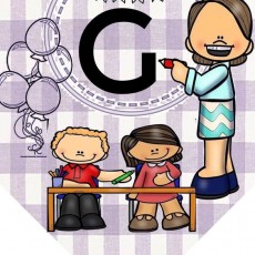 Eğlenceli Eğitim Görseli - G Harfi, Öğrenciler ve Öğretmen İlişkisi