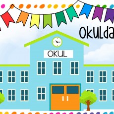 Okul Temalı Eğitsel Materyal - Renkler ve Zaman Öğretimi
