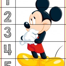 Mickey Mouse Sayıları Öğrenme Kartı: 1, 2, 3, 4, 5 - Eğitici Materyal