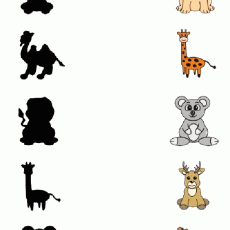 Eğitici Hayvan Siluetleri ve Resimleri: Aslan, Zürafa, Koala, Geyik, Deve