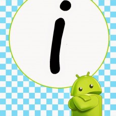 Android Logo with Information Symbol - Educational Material on Technology