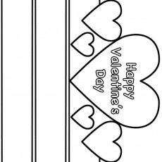 Happy Valentine's Day Coloring Page with Hearts and Blanks