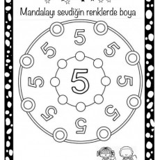 Mandalayı Boya Etme Etkinliği - Renkli 5 Sayısı
