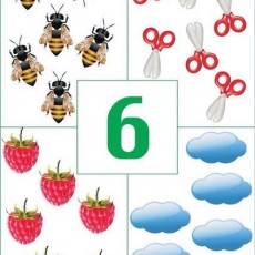Eğitsel Görsel: 6 Sayısı ile Arı, Makas ve Bulutlar