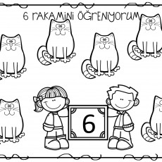 6 Rakamını Öğreniyorum - Kedi Temalı Eğitsel Çalışma