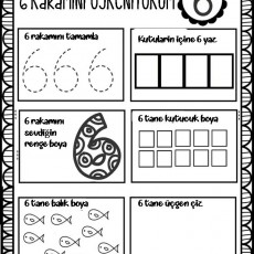 6 Rakamını Öğreniyorum: 6 Sayısını Tanıma Etkinliği