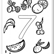 Fruits and Number Seven: Educational Material on Counting and Nutrition