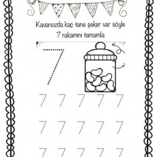 Şeker Sayma ve 7 Rakamı Tamamlama Etkinliği