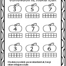 Öğreniyoruz Rakamlar: 1, 2, 3, 4, 5, 6, 7 - Etkinlik Kağıdı