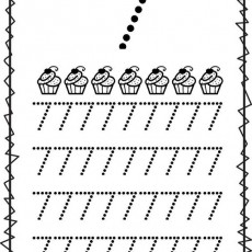 7 sayısı ve 7 cupcake ile sayma alıştırması
