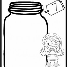 Frijoles Y Niña: Dibujo con el Número 7