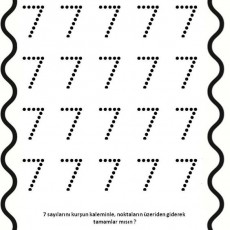 Yazı Yazma Etkinliği: 7 Sayısını Noktalar Üzerinden Tamamlama