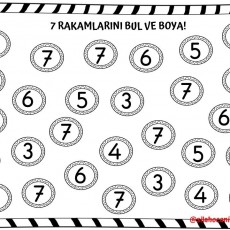 Rakamları Bulma Etkinliği: 7 Sayısını Keşfet ve Boya