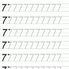 Yazı Tatbikatı: 7 Sayısının Yazılışı ve Alıştırmaları - 7 (yedi)