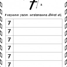 7 Sayısının Yazım Sırası Eğitimi - 7 (Yedi)