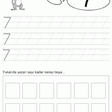 Eğitim Materyali: 7 Sayısını Öğrenme ve Boyama Etkinliği