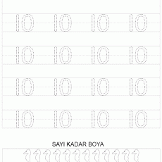 10 Sayısını Öğrenme ve Boyama Etkinliği