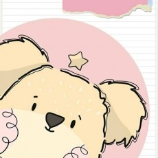 Cute Cartoon Dog with Star and Note Paper Background