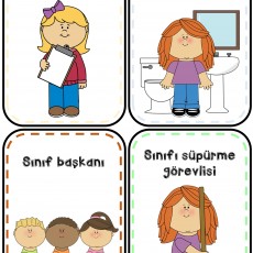Okul Görevli Rolleri: Öğretmen Yardımcısı, Lavabo Görevlisi, Sınıf Başkanı, Sınıf Süpürme Görevlisi