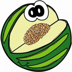 Karikatür Melon: Renkli İki Gözlü Eğlenceli Karpuz Çizimi