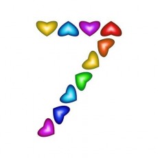 Renkli Kalplerle 7 Sayısı (Seven Hearts)
