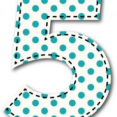 Polka Dot Number 5 - Educational Material on Numbers
