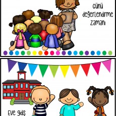 Çocuklar İçin Eğitsel Değerlendirme ve Eve Gidiş Zamanı İnfografiği