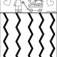 Valentine's Day Cutting Practice Worksheet for Kids