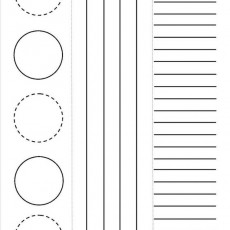 Yazı ve Şekil Çalışma Sayfası: 4 Çizgili Daire ve 12 Yazı Alanı