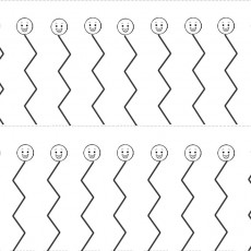 Zigzag Desenlerle Yüz İfadeleri Çizim Çalışması (8 adet)