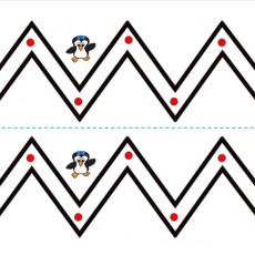 Eğlenceli Yolda Yürüyüş: Pingu'nun Zigzag Yolu (Zigzagına Göre) - Sayılar: İki Kırmızı ve Bir Yeşil Daire, Hayvan: Penguen